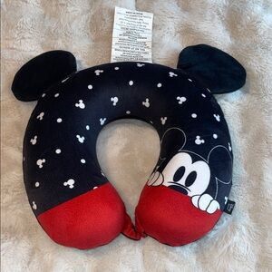 Disney Mickey Mouse Travel Neck Pillow - Black and Red